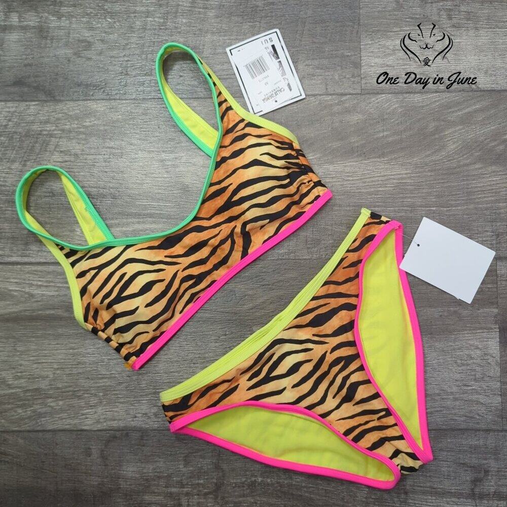 Brown Bikini with Classic Triangle Top and Adjustable Straps